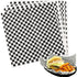 100 Sheets Checkered Dry Waxed Deli Paper Sheets, Paper Liners for Plastic Food Basket, Wrapping Bread and Sandwiches (Black)...