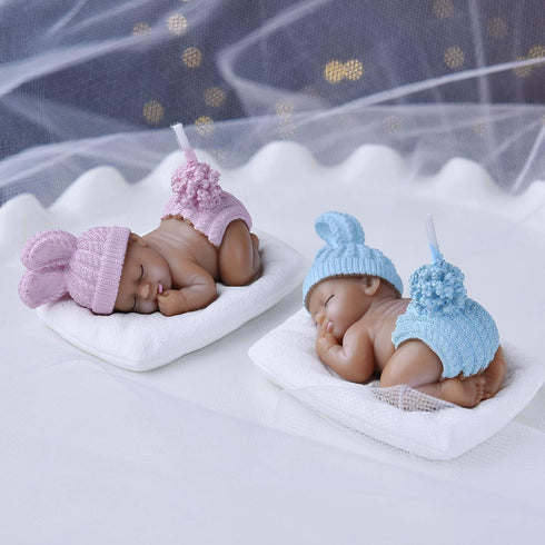 iLikePar Birthday Candle Brown Sleeping Baby Cake Topper Candle for Party Baby Shower and Wedding (Blue)...