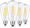 Svater 4-Pack Vintage LED Edison Bulbs 60W Equivalent, 6W ST58 2700K Warm White Antique LED Filament Bulbs, E26 Medium Base, Clear Glass Style for...