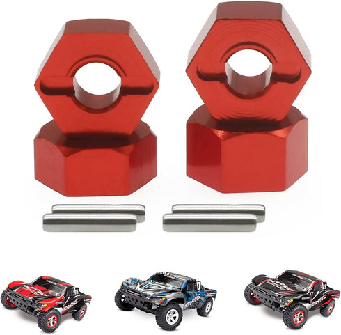RCAWD 12mm Hex Wheels w Screw Pins 4pcs for 1/10 Slash 2WD Hex Wheel Hubs Adapter 58024, 58034, Short Course Race Truck Wheel Hex, 7mm 5.5mm Front...