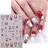JMEOWIO 4 Sheets Christmas Glitter Nail Art Stickers Decals Self-Adhesive Pegatinas Uñas Snowflake Xmas Winter Holiday White Cute Elk Nail Supplie...