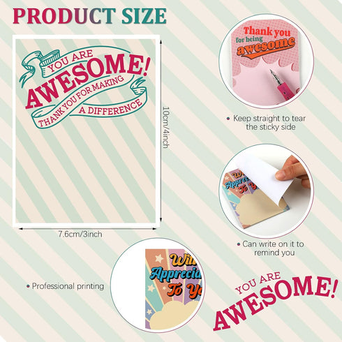 12 Pieces Empowering Sticky Note Pads 3" x 4" Motivational Educator Sticky Notes Inspirational Self Stick Note Pad Funny Sticky Notepad Appreciati...