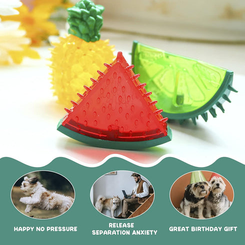 T'CHAQUE 3 Pcs/Pack Dog Cooling Chew Toys, Frozen Teething Toy for Puppies, Summer Interactive Squeaky Toys, Small and Medium Pet Treat Training T...