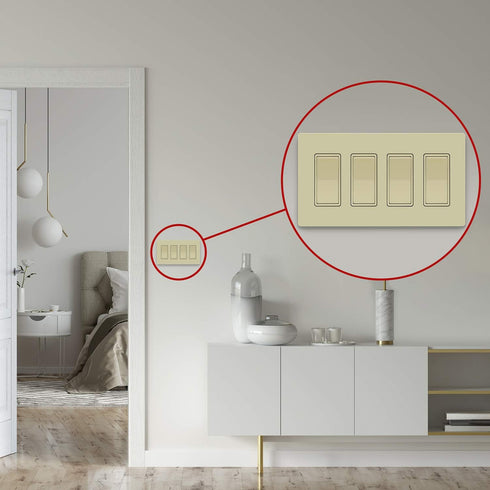 ENERLITES Screwless Decorator Wall Plate Child Safe Outlet Cover, Size 4-Gang 4.68" H x 8.30" L, Unbreakable Polycarbonate Thermoplastic, SI8834-I...