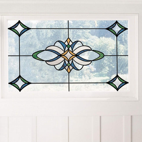 InHome NH2424: Blue Meridan Stained Glass Decal 17. 35 x 9 inches...