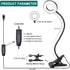 Foneso Desk Lamp Clip on Light with Adapter, 48 LED Reading Lamp with USB Charging Port, 3 Color Mode 10 Brightness Levels, Flexible Gooseneck, Me...