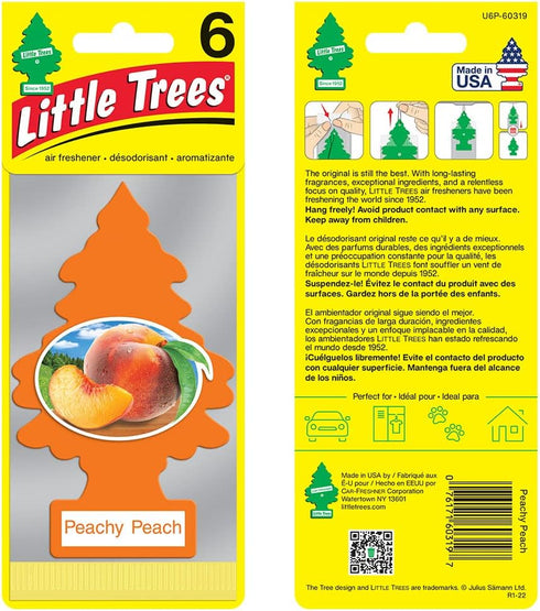 LITTLE TREES Air Fresheners Car Air Freshener. Hanging Tree Provides Long Lasting Scent for Auto or Home. Peachy Peach, 24 Air Fresheners...