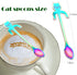 Cat Spoon Coffee Tea Spoon Set, ESRISE Stainless Steel Hanging Cup Teaspoons Demitasse Mini Long Cute Kitten Stirring Spoon for Dessert Drink Mixi...