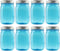 Cornucopia Brands 16oz PLASTIC Mason Jars (8-Pack, Blue w/Silver Metal Lids); PET BPA-Free Mason Jars w/One Piece Lids, 2-Cup/Pint Capacity...