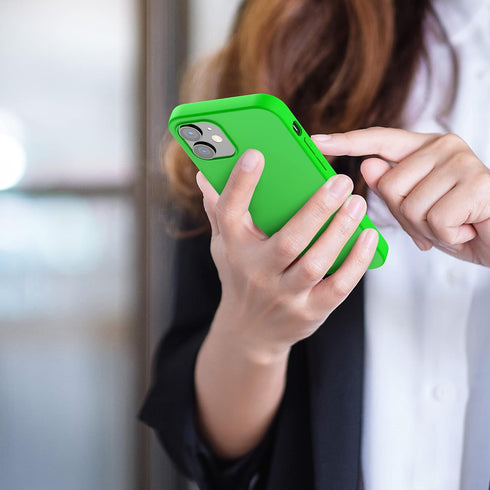 kwmobile Case Compatible with Apple iPhone 12 / iPhone 12 Pro Case - Soft Slim Protective TPU Silicone Cover - Neon Green...