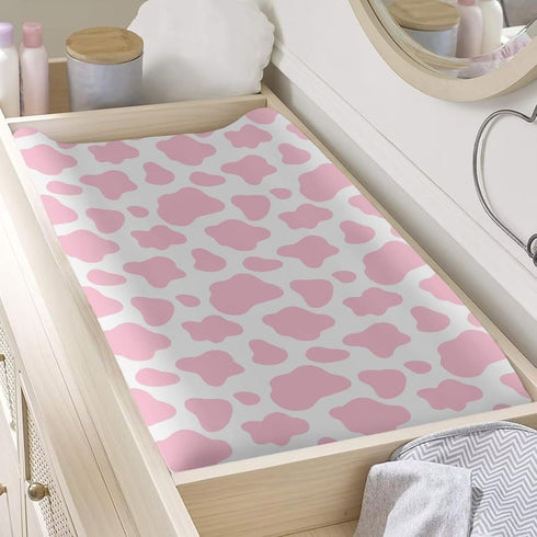 Cow Baby Changing Pad Cover Waterproof Cradle Sheets Infant/Toddler Cozy Breathable Universal Tray Table Mat Stretchy Lightweight Sheet Crib Mat...