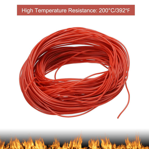 MECCANIXITY 30 Gauge Wire Silicone Wire 30AWG Electrical Wire Stranded Wire High Temperature Hookup Wire Tinned Copper Wire Red 15m/49.2ft for Car...