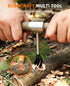 Bushcraft Hand Auger Wrench, Heavy-Duty Scotch Eye Wood Auger, Hand Auger Wood Drill, Manual Hole Maker Multitool with Leather Case for Camping, O...
