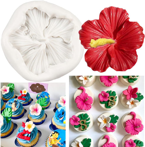 Hibiscus Flower Silicone Fondant Molds For Cake Decoration Cupcake Topper Chocolate Candy Sugar Craft Polymer Clay Gum Paste...