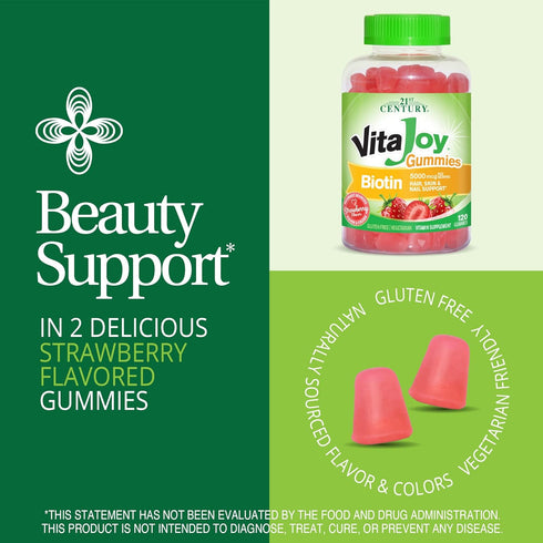 21st Century Vitajoy Biotin Gummies, (27729), Strawberry, 120 Count...