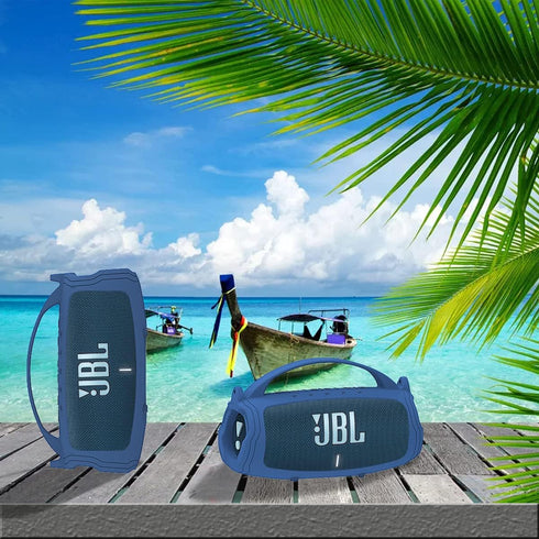 Silicone Cover Case for JBL Charge 5 Portable Bluetooth Speaker, Protective Skin Case for JBL Charge 5 Portable Bluetooth Speaker Accessories(Blue...