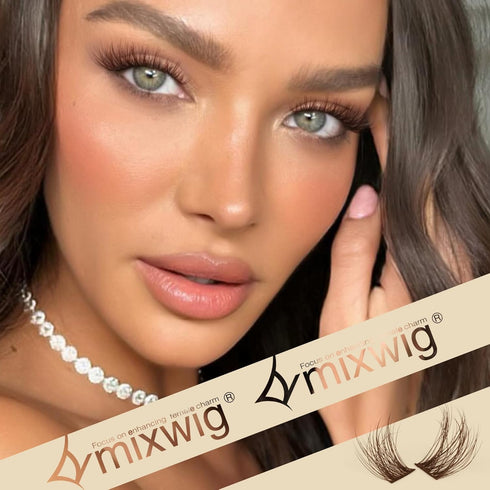 Brown Lash Clusters Natural Lash Extension Brown Wispy Eyelash Extension 8-16mm CC Curl Brown Individual Lashes Clusters Eyelashes Extensions...
