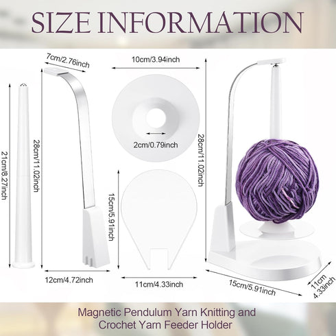 Wool Jeanie Magnetic Pendulum Yarn Knitting and Crochet Yarn Feeder Holder......