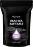 Pure Dead Sea Salt for Soaking with 100% Natural Lavender – 14 Oz. Spa Bath Salt Fine Grain in Resealable Pack - Used for Body Wash Scrub - Soak f...