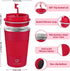 12 oz Stainless Steel Vacuum Insulated Tumbler - Coffee Travel Mug Spill Proof with Lid - Thermos Cup for Keep Hot/Ice Coffee,Tea and Beer (Red)...