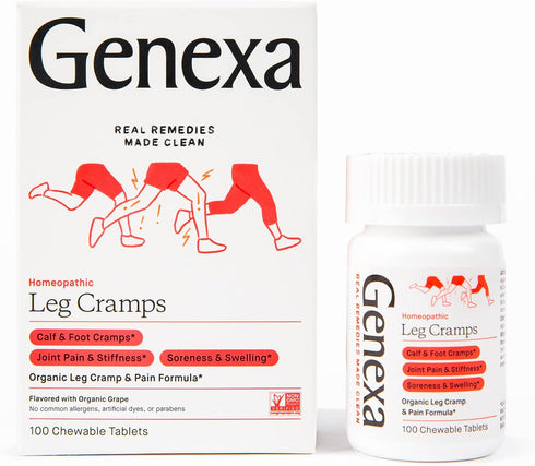 Genexa Leg Cramps Relief | Foot Cramp Defense, Joint Pain & Stiffness, Soreness & Swelling | Soothing Organic Grape Flavor | Vegan & Non-GMO | Hom...