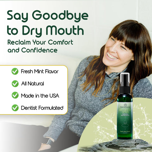 Dry Mouth Spray (2-Pack) - Moisturizing Aloe Vera Formula, Fresh Mint Flavor - Promotes Saliva Production & Soothes Dry Mouth - 2 fl. oz....