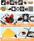 Newborn Toys, High Contrast Baby Books with Teether, Black and White Baby Toys, Montessori toys 0-6-12 Months Brain Development, Sensory Learning ...