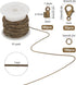 SUNNYCLUE 10 Yard Necklace Chains Jewelry Making Kit Round Snake Antique Bronze Cable Chain Lobster Claw Clasps Cord Ends Jump Rings for Women Adu...