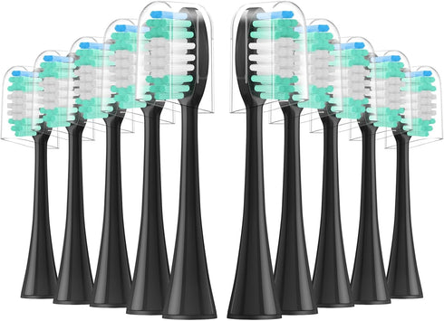 Replacement Toothbrush Heads 10 Pack Compatible with AquaSonic Black Series, Vibe Series, Black Series pro, and Duo Series pro Electric Toothbrush...