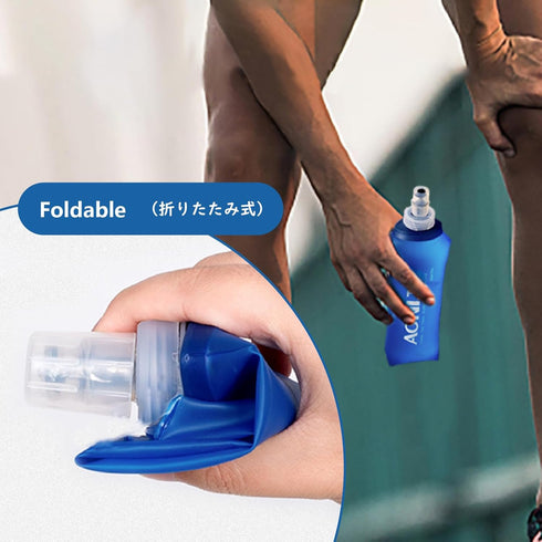 JEELAD Soft Folding Water Bottles BPA-Free Leak-Proof Hydration Bladder Water Bladder TPU Soft Running Water Bottles Collapsible Flask Hydration P...