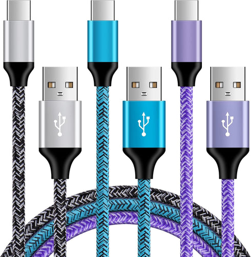 Android Charger USB C Cord Samsung C Charger Cable Fast Charging Power Wire 6FT 3Pack for iPhone 15 Samsung Galaxy S24 S23 Ultra S22 S21 S20 FE No...