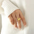 Chunky Dome Ring Stainless Steel Statement Rings for Women Teen Girls Irregular Geometric Rings Titanium Stackable Rings Adjustable Knuckle Midi R...