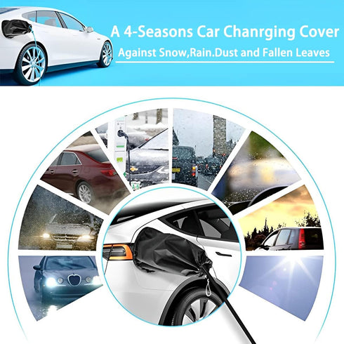EV Charger Plug Port Cover, Electric Car Charging Accessories, Waterproof Outdoor EV Charger Cover, Rain Sun UV Snow Dust All Weather Protection, ...