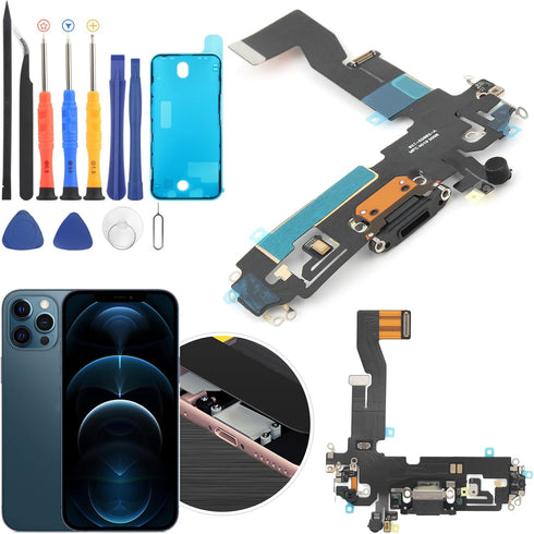 YWLRONG Replacement for iPhone 12 Charging Port Dock Connector for iPhone 12 Pro Charging Port Replacement USB Charger Board Flex Cable Assembly A...