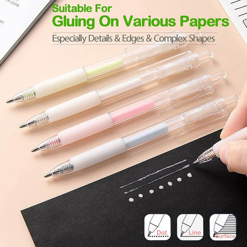 Precision Quick Dry Glue Pen Refills for Accurate Application - Perfect for Crafting, Scrapbooking, Card Making and School Supplies - Ball Point G...