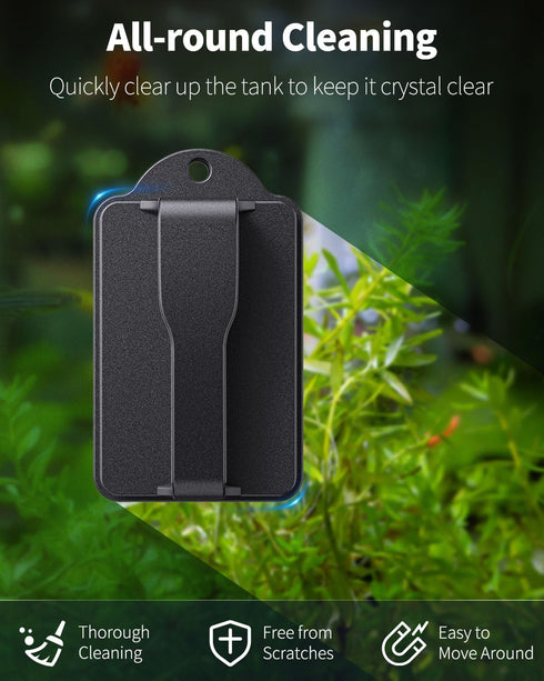 Pawfly Aquarium Magnet Glass Cleaner Fish Tank Magnet Brush Alage Scraper for 3/5 Inch Thick Glass (Not for Acrylic & Plastic Tanks)...