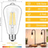 Svater 4-Pack Vintage LED Edison Bulbs 60W Equivalent, 6W ST58 2700K Warm White Antique LED Filament Bulbs, E26 Medium Base, Clear Glass Style for...