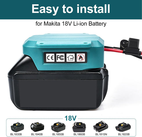 Power Wheel Battery Adapter for Makita 18V LXT Battery with Fuse&Switch 14 AWG Connector for BL1850B,BL1860B,BL1830B,BL1840B,BL1820B for DIY Rc Ca...