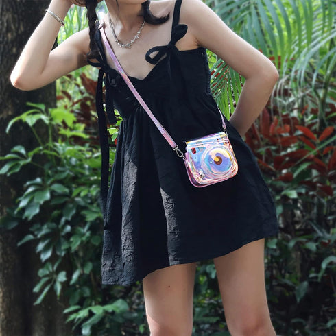 CAIYOULE Protective Case for Fujifilm Instax Mini 12/11/9/8 Camera Waterproof PVC Bag with Adjustable Shoulder Strap and Mini Photo Storage Pocket...