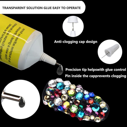 T-7000 Multi-Function Craft Glue with Precision Tips Dotting Pens, T7000 Super Adhesive Glues Liquid Fusion Glue for Jewelry Making,Metal Stone Na...
