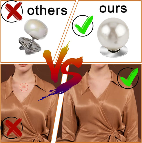 10 Sets Pearl Buttons No Sew Easy Brooch Button Removable Reusable for Shirt Coat Dress Crafts Clothes Buttons...