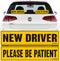 TOTOMO New Driver Sticker for Car – Large 12x3 Adhesive Reflective Vehicle Safety Sign Window Cling for Student Rookie Learner Drivers Removable B...