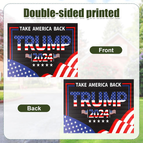 Donald Trump Yard Signs, 15.75x11.81in Trump 2024 Take America Back Yard Sign Double Sided Donald Trump Campaign Signs Trump 2024 Yard Road Signs ...