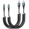 2 Pack 3FT USB C Charger Cable 60W Fast Charging, Coiled USB A to USB C Cable for Car Compatible with iPhone 15 Series, Samsung Galaxy S24 / S23 /...