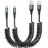 2 Pack 3FT USB C Charger Cable 60W Fast Charging, Coiled USB A to USB C Cable for Car Compatible with iPhone 15 Series, Samsung Galaxy S24 / S23 /...