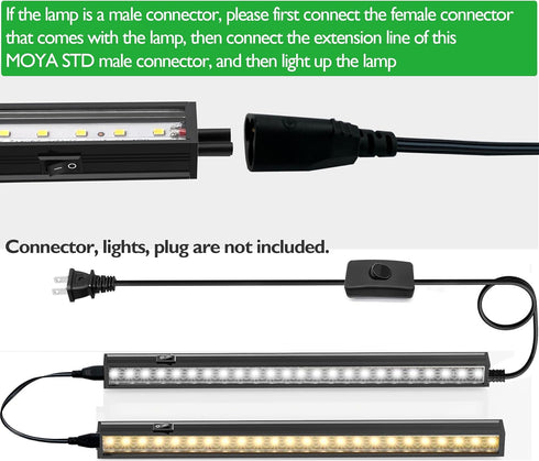 T5 T8 LED Tube Light Black Connecting Wire 30cm/ 1ft /12inches Double Male to Male End Extension Cord for Black LED Integrated Tube Grow Lights Fi...