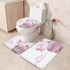 Savannan 3 Piece Christmas Bathroom Rug Set, Merry Christmas Pink Ball Decoration Soft Absorbent Bath Shower Mat, Contour Mat, Toilet Lid Cover wi...