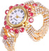 CdyBox Ladies Diamond-studded Watched Quartz Wristwatch Fashion Open Alloy Bracelet Watch 4 Pack...