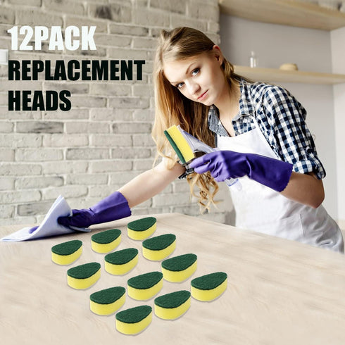 Dish Wand Refill 12Pack, Durable Dish Wand Sponges,Common Dish Wand Refill Heads Replacement for Kitchen Cleaning...