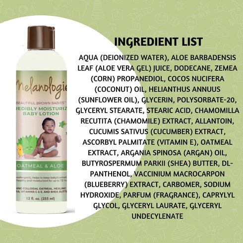 Beautiful Brown Babies Incredibly Moisturizing Baby Lotion with 1% Colloidal Oatmeal, Fragrance-, Alcohol-, Paraben- Phthalate-, Peservative, & Dy...